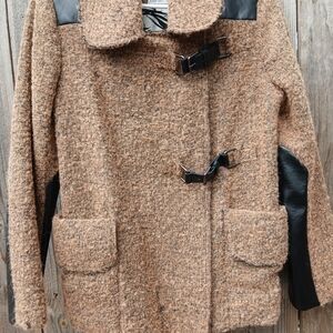 Yoana Baraschi Brown Teddy Jacket with Black Details